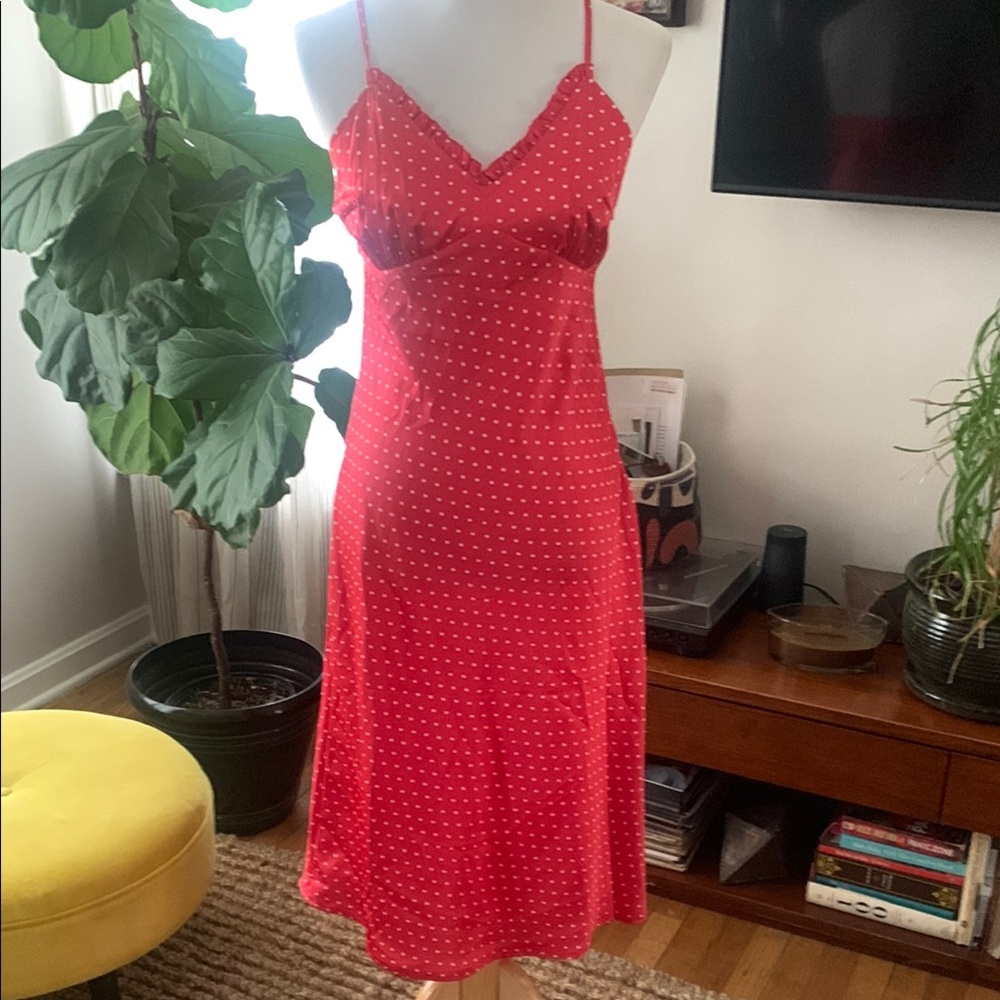 Red Polka Dot Slip Dress